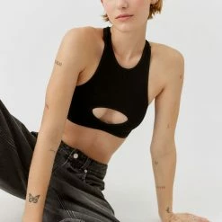 Coupon 🔥 Women's Out From Under Saturn Seamless Cutout Bra Top Black 👏