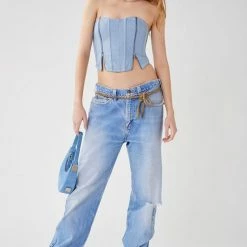 Flash Sale ✔️ Women's Out From Under Denim Double-Zip Corset Light Denim ???? -Out From Under Shop unnamed file 193