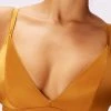 Flash Sale ???? Women's Parade Satin Triangle Bralette Burnt Gold ⭐