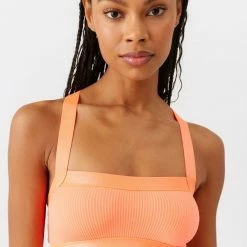 Cheapest ⭐ Women's Out From Under Trickshot Seamless Strappy Bra Top Orange 🎁