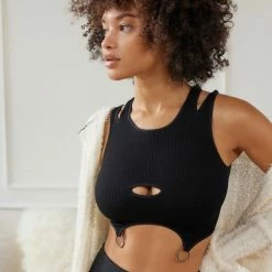 New ✔️ Women's Out From Under Trickshot Seamless Cutout Bra Top Black 😀 -Out From Under Shop unnamed file 218