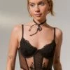 Cheap ✨ Women's Kat The Label Nicolette Lace Bustier Black 😀