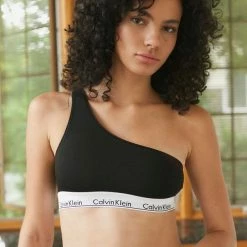 Flash Sale ⭐ Women's Calvin Klein Modern Cotton Unlined One Shoulder Bralette Black 🥰 -Out From Under Shop unnamed file 346