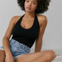 Promo 😀 Women's Out From Under Jackie Seamless Halter Bra Top Black 😀