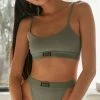 Cheap 🔥 Women's Out From Under Ribbed Cotton Scoop Bralette Khaki 🌟