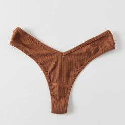 Cheap 👍 Women's Out From Under Ribbed V Thong Black 💯