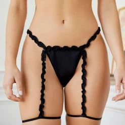 Hot Sale ❤️ Women's Out From Under Tease Garter 👙 Bikini Black ⭐