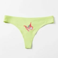 Coupon 👍 Women's Out From Under Happy Daze Icon Thong Green Butterfly ✔️