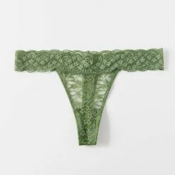 Cheapest 🧨 Women's Out From Under All-Over Lace Thong Green 🌟