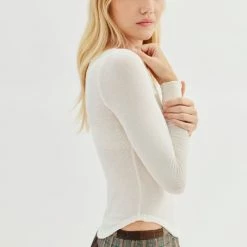 Best deal ✨ Women's Out From Under Everyday Snap Henley Top White 💯 -Out From Under Shop unnamed file 656