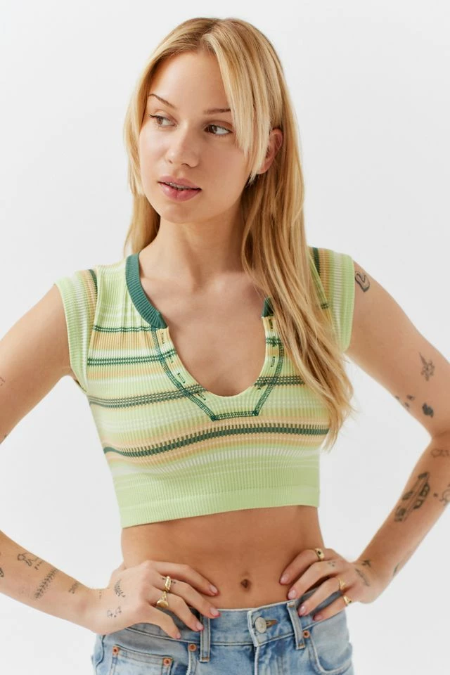 Flash Sale β€οΈ Women's Out From Under Go For Gold Seamless Stripe Top Green Multi Stripe π 1 Flash Sale β€οΈ Women's Out From Under Go For Gold Seamless Stripe Top Green Multi Stripe π