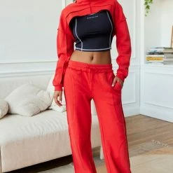Best Pirce 🔥 Women's Out From Under Seamed Shrug Sweatshirt Red 😉 -Out From Under Shop unnamed file 680