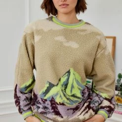 Top 10 😉 Women's Out From Under Sherpa Pullover Sweatshirt Mountain Scene 👏 -Out From Under Shop unnamed file 689