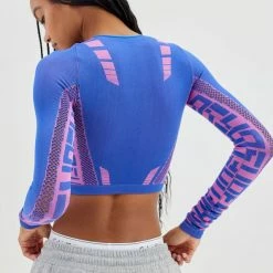 Cheap ⭐ Women's Out From Under Lila Seamless Long Sleeve Top Blue + Lilac 🎁 -Out From Under Shop unnamed file 708
