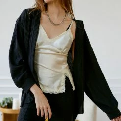 Promo 🥰 Women's Out From Under Colette Open-Front Hooded Cardigan Lilac 👏