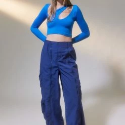 Cheap 👏 Women's Out From Under Heat Lightning Seamless Top Blue 🎁 -Out From Under Shop unnamed file 758