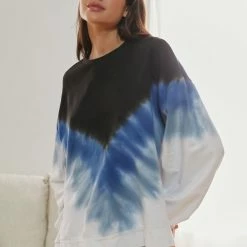Best deal ✨ Women's Electric & Rose Erin Tie-Dye Pullover Sweatshirt Blue Multi Tie-Dye 👍