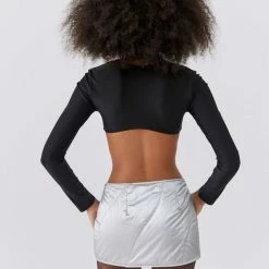 Discount 👍 Women's Out From Under Ultra-Cropped Long Sleeve Tee Black 🧨 -Out From Under Shop unnamed file 798