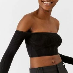 Coupon 🎉 Women's Out From Under Forte Seamless Off-The-Shoulder Top Black ❤️