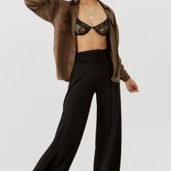 Wholesale 👍 Women's Out From Under Wide-Leg Pant Black 🌟