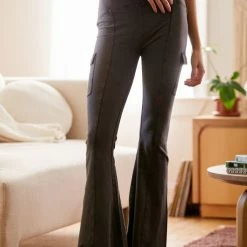 Best Pirce 😍 Women's Out From Under Aria Cargo Flare Pant Black ✔️ -Out From Under Shop unnamed file 909