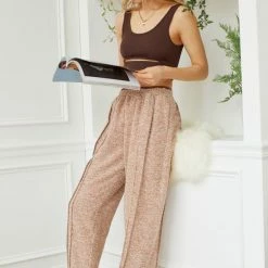 Coupon 🌟 Women's Out From Under Brooke Mid-Rise Lounge Pant Brown 🌟