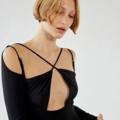 Budget 🌟 Women's Out From Under Mad Love Strappy Bodysuit Black 🛒